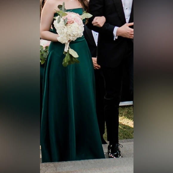 Green Strapless Bridesmaid Dress - Picture 7 of 7